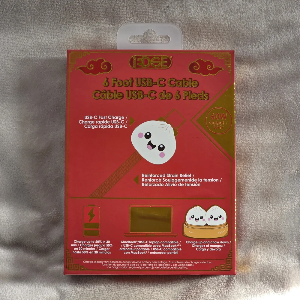 Edge White USB-C Charger Cable with Cute Design